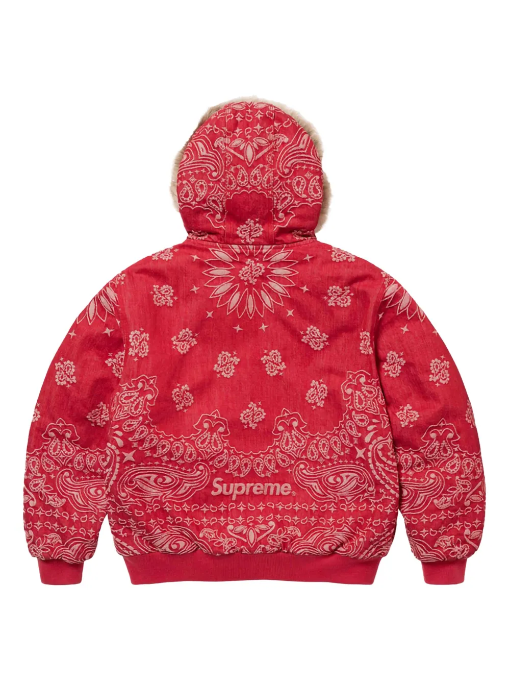 Supreme Denim jack met bandana-jacquard Rood