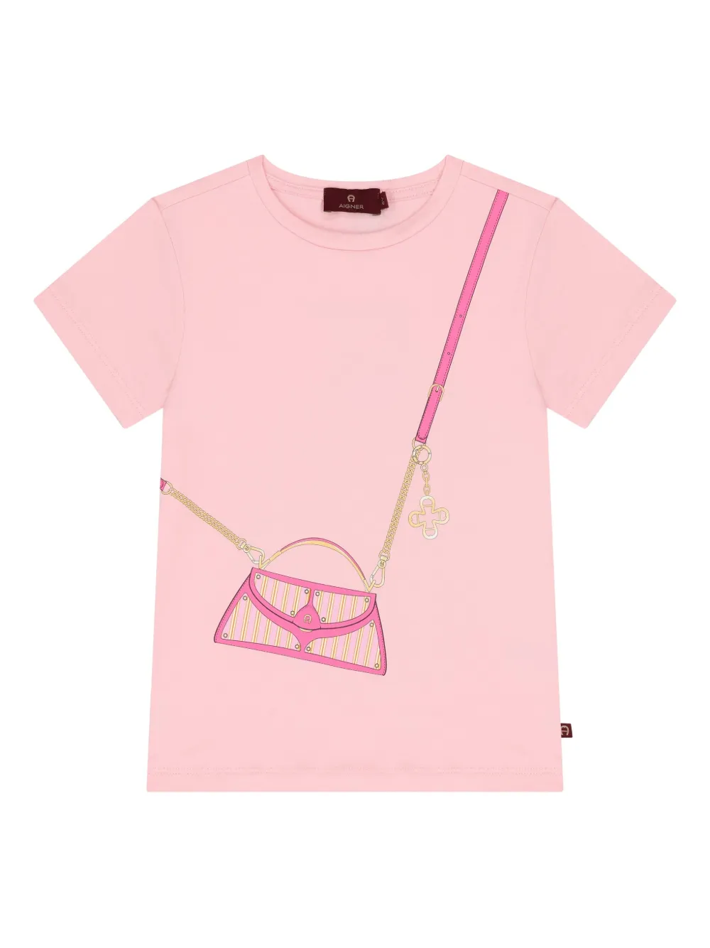 Aigner Kids T-shirt met logopatch Roze