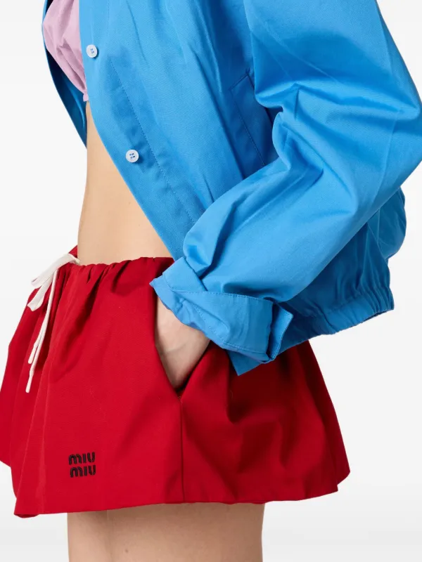 Miu Miu Poplin Mini Skirt | Red | FARFETCH