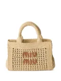 Miu Miu raffia-effect woven tote bag - Neutrals