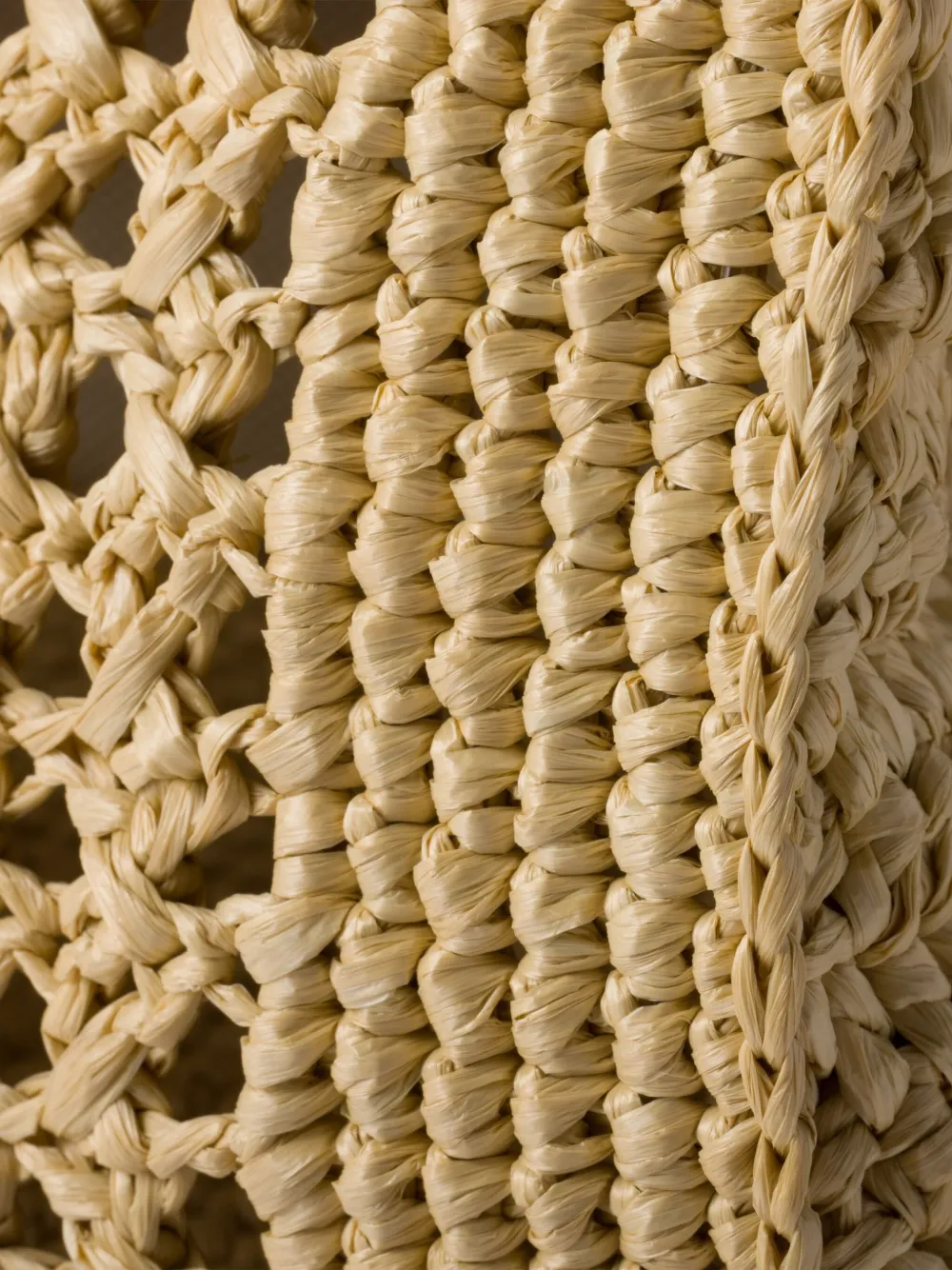 Miu Geweven shopper met raffia-effect Beige