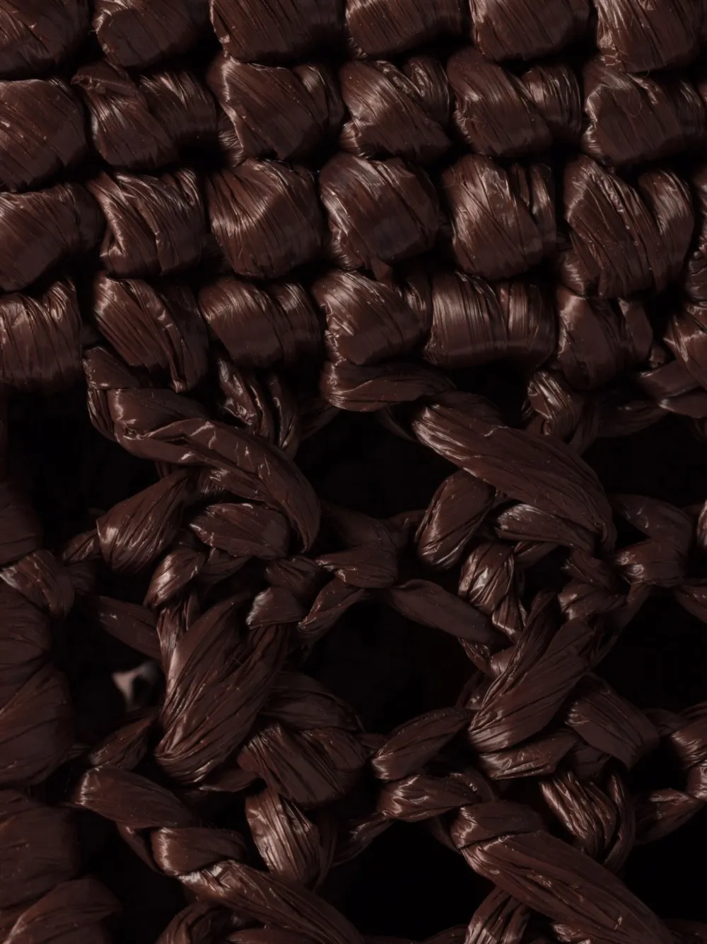 Miu Geweven handtas met raffia effect Bruin