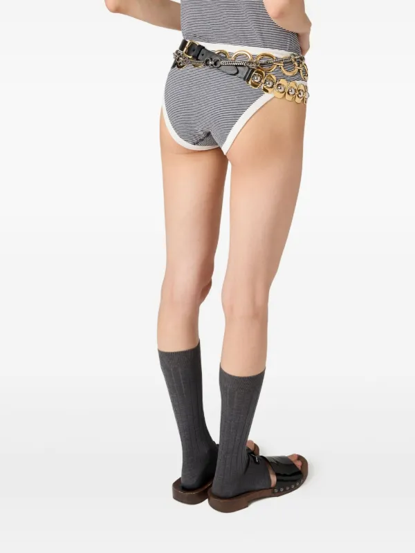 Miu Miu Petit Bateau x Miu Miu Ribbed Jersey Briefs | Blue