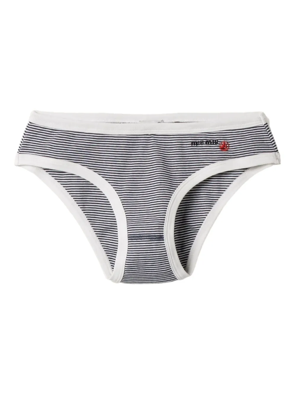 Miu Miu X Petit Bateau Ribbed Jersey Briefs In Blue