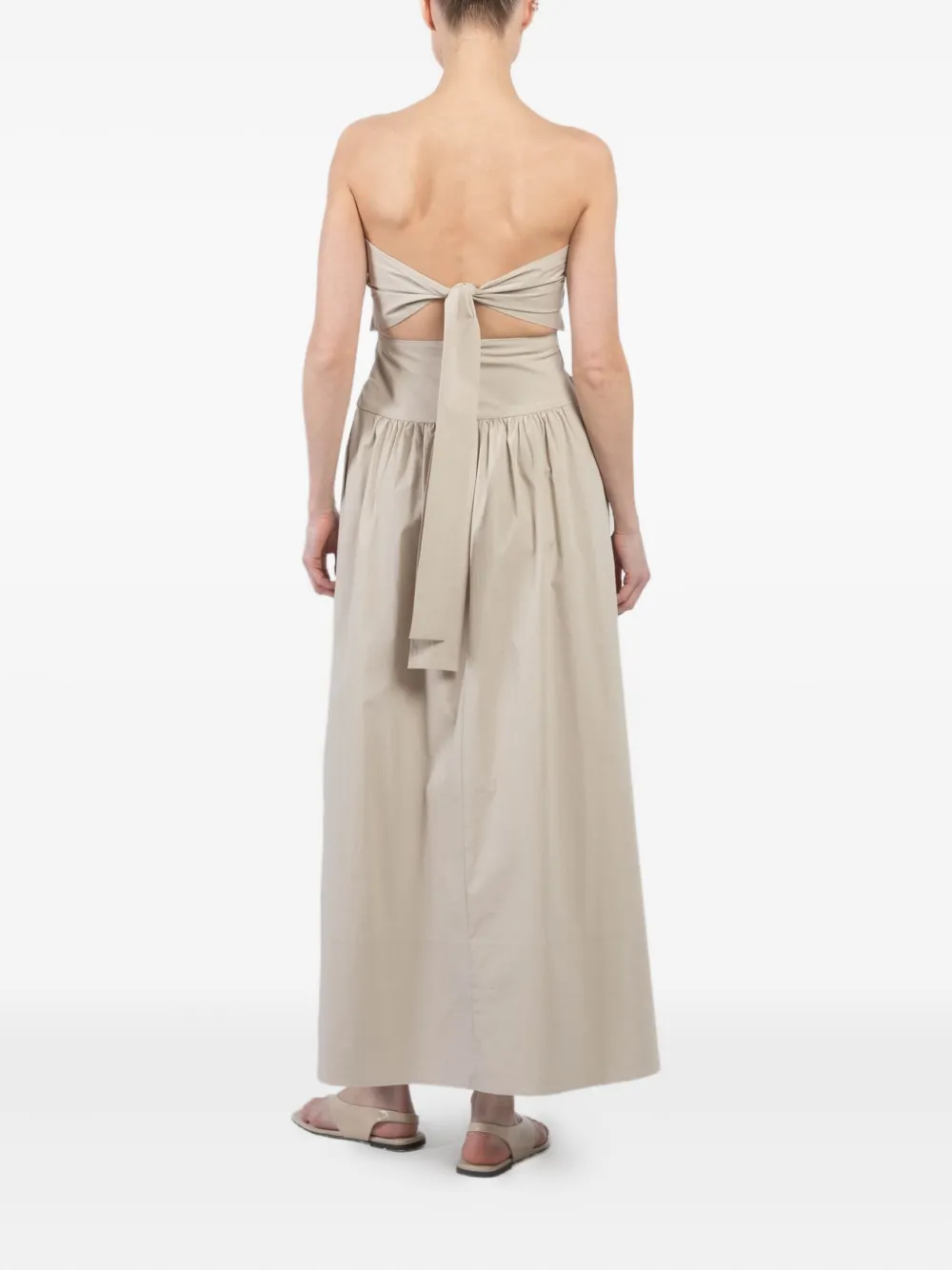 St. Agni Jurk van katoenblend Beige