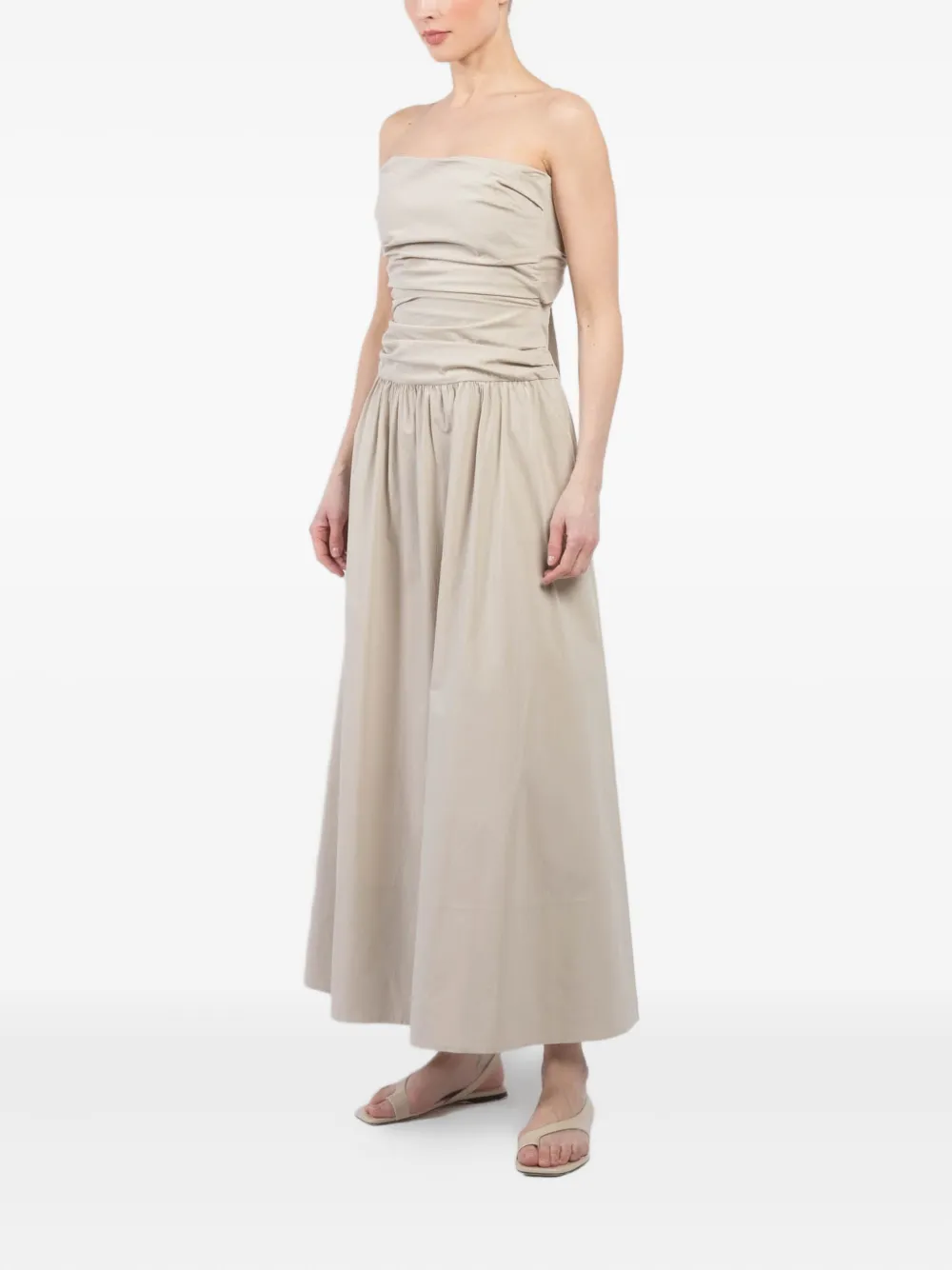 St. Agni Jurk van katoenblend Beige