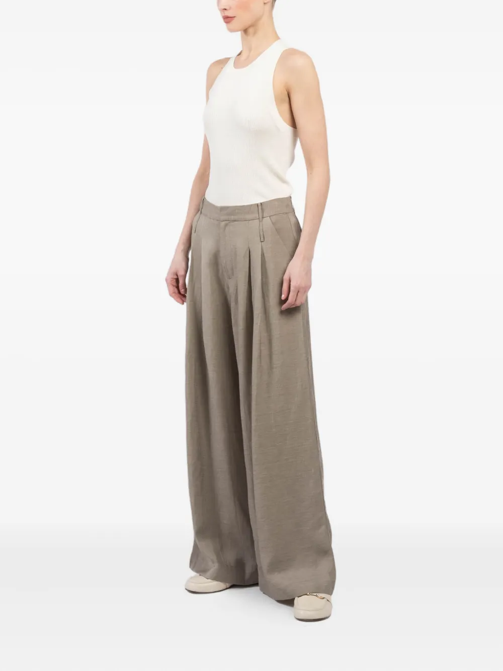 St. Agni melange trousers - Bruin