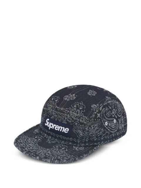 Supreme gorra de mezclilla con motivo de bandana en jacquard