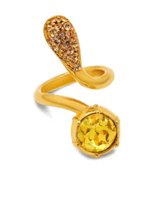 【Oscar de la Renta】 Gemstone心臓 embellishedリング Gemstone Heart embellished ring in pink - Oscar De La Renta