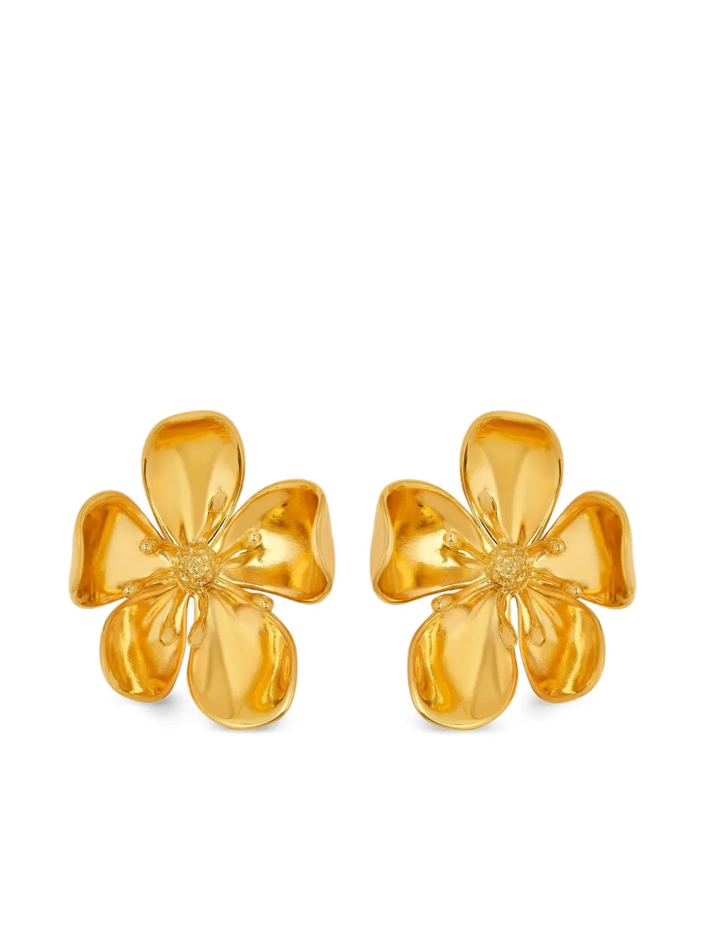 Oscar de la Renta フローラル ピアス - ゴールドトーン Oscar de la Renta フローラル ピアス - ゴールドトーン