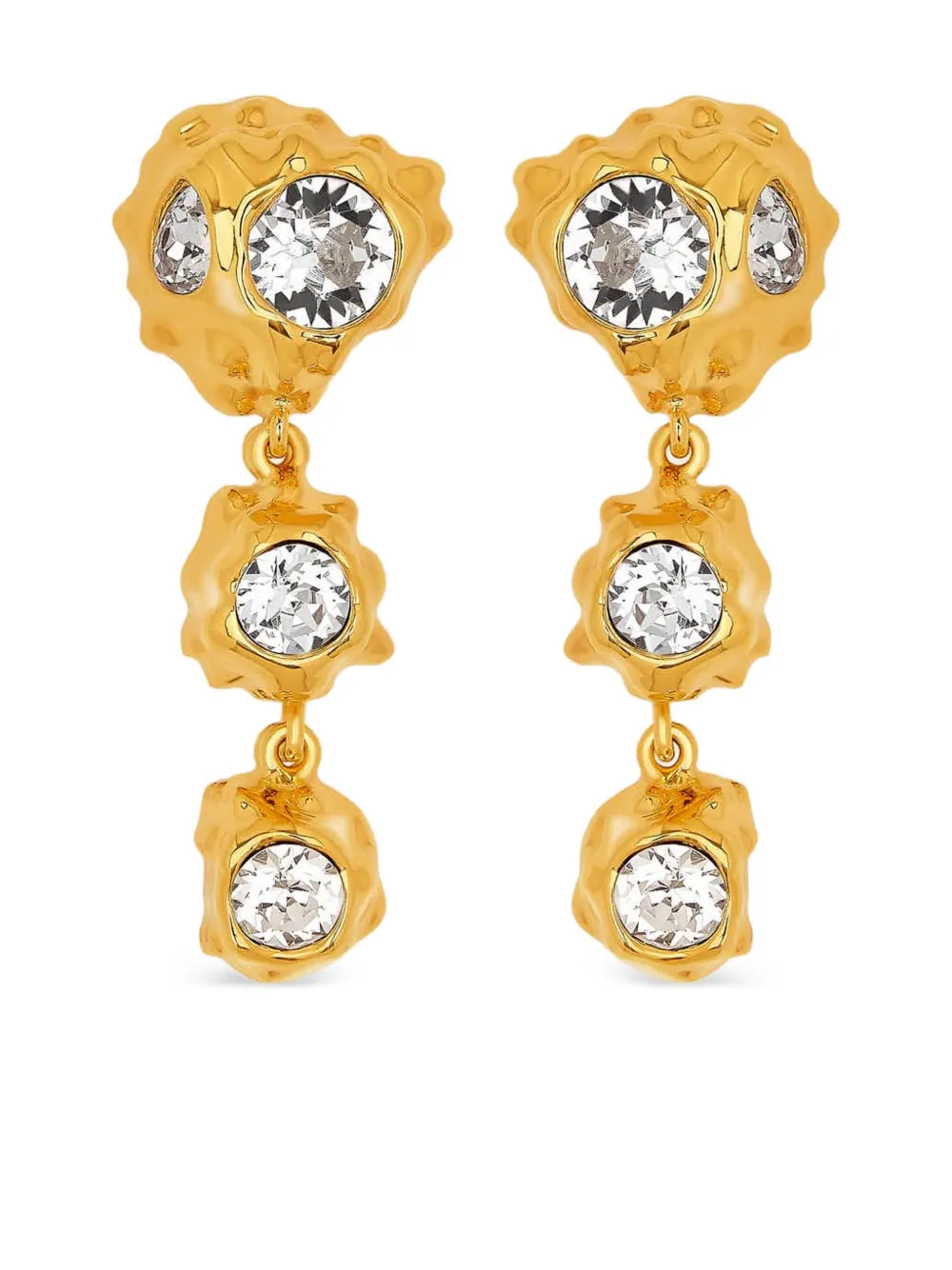 Oscar de la Renta クリスタル ピアス - ゴールドトーン Oscar de la Renta クリスタル ピアス - ゴールドトーン