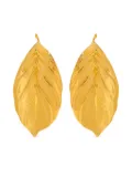 Oscar de la Renta large Leaf earrings - Gold