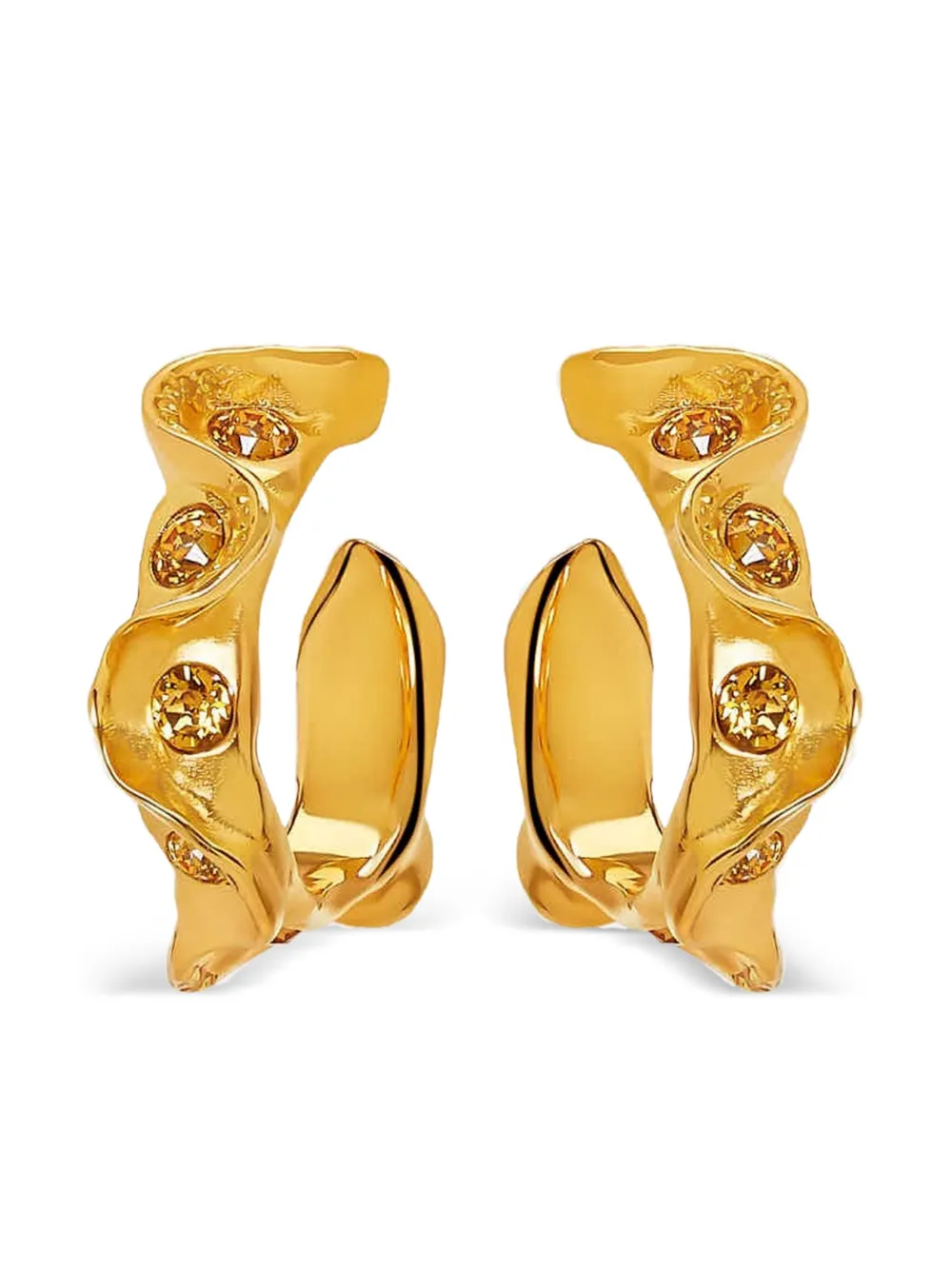 Oscar de la Renta クリスタル ピアス - ゴールドトーン Oscar de la Renta クリスタル ピアス - ゴールドトーン