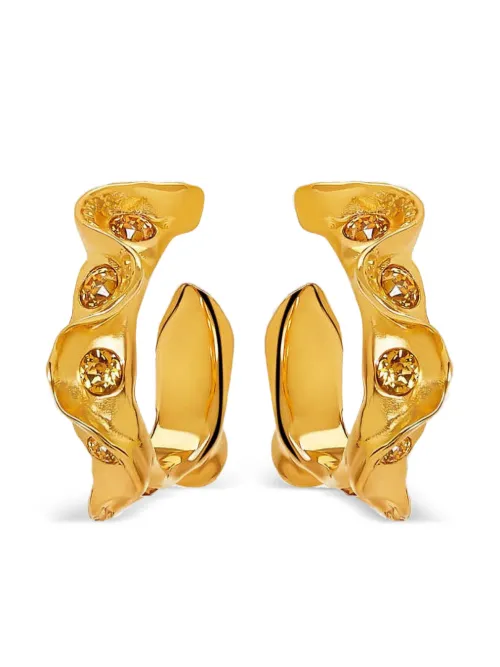 Boucles d'oreilles serties de cristaux - Oscar de la Renta - Modalova