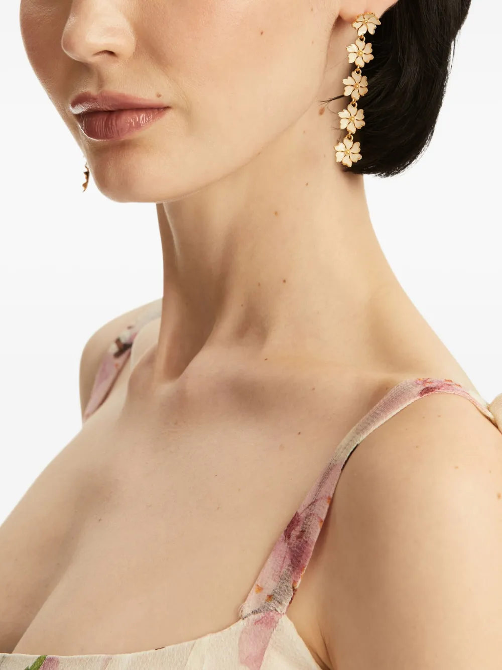 Oscar de la Renta Oorbellen met bloemendetail - Goud