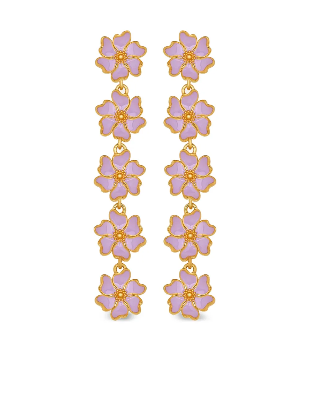 Oscar De La Renta Cherry Blossom Drop Earrings