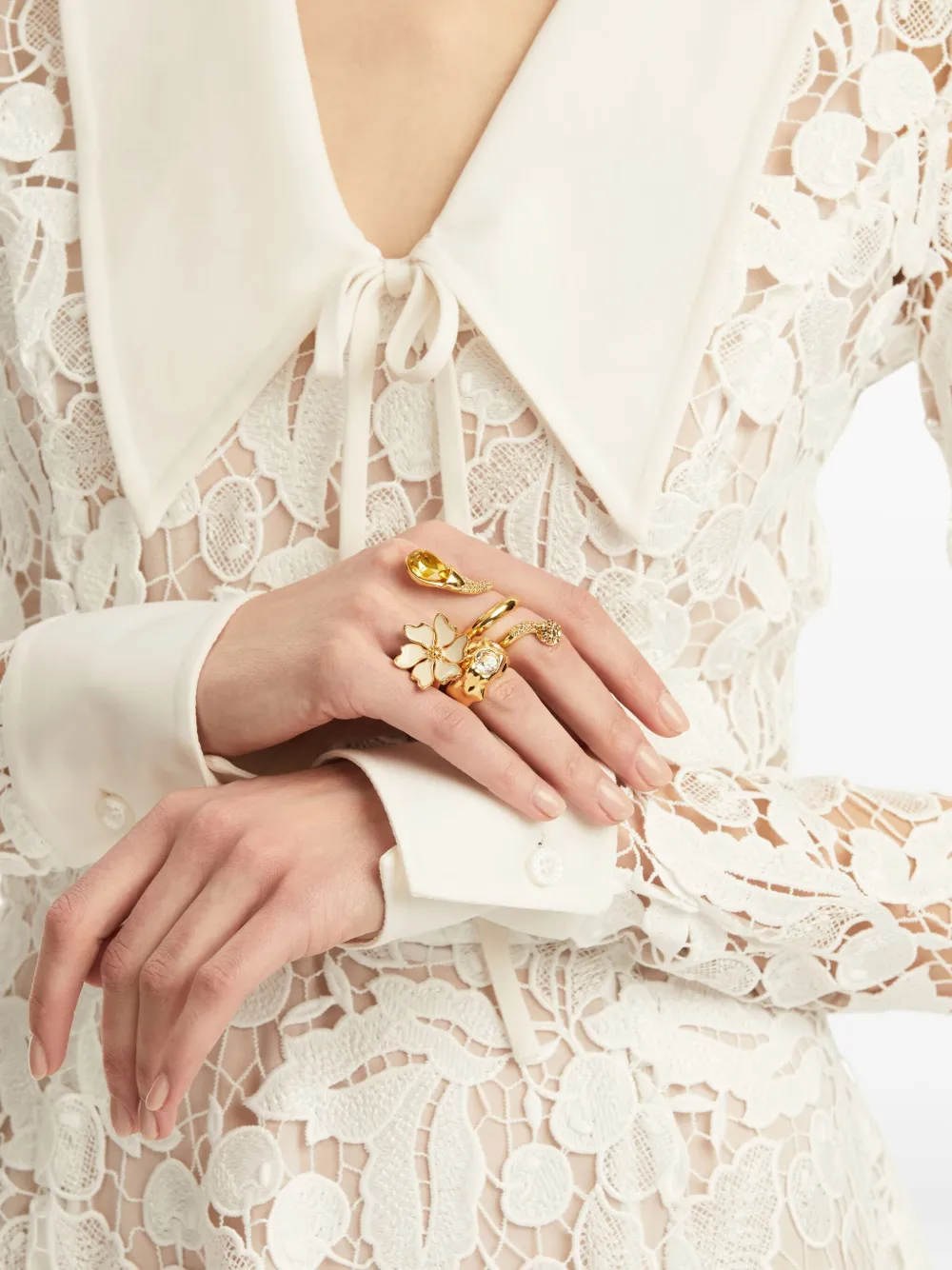 Oscar de la Renta Cherry Blossom ring - Goud