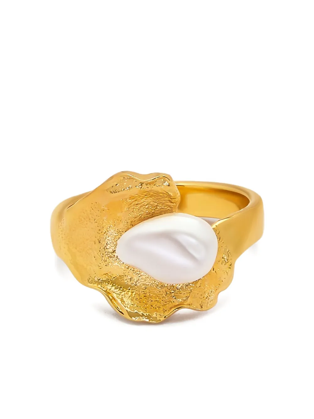 Oscar De La Renta Pearl Lily Pad Ring