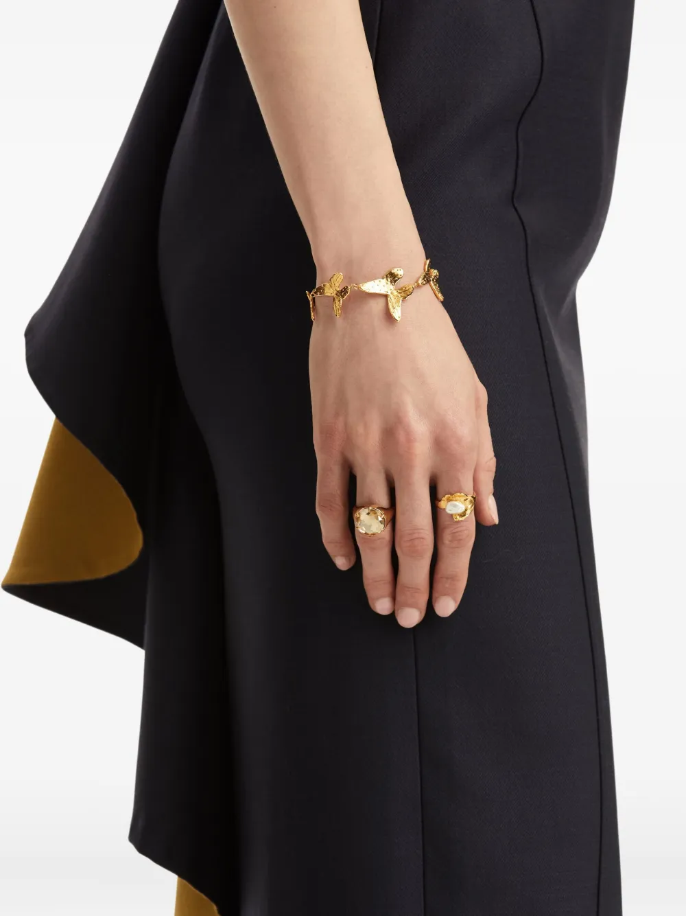 Oscar de la Renta Pearl Lily Pad ring - Goud