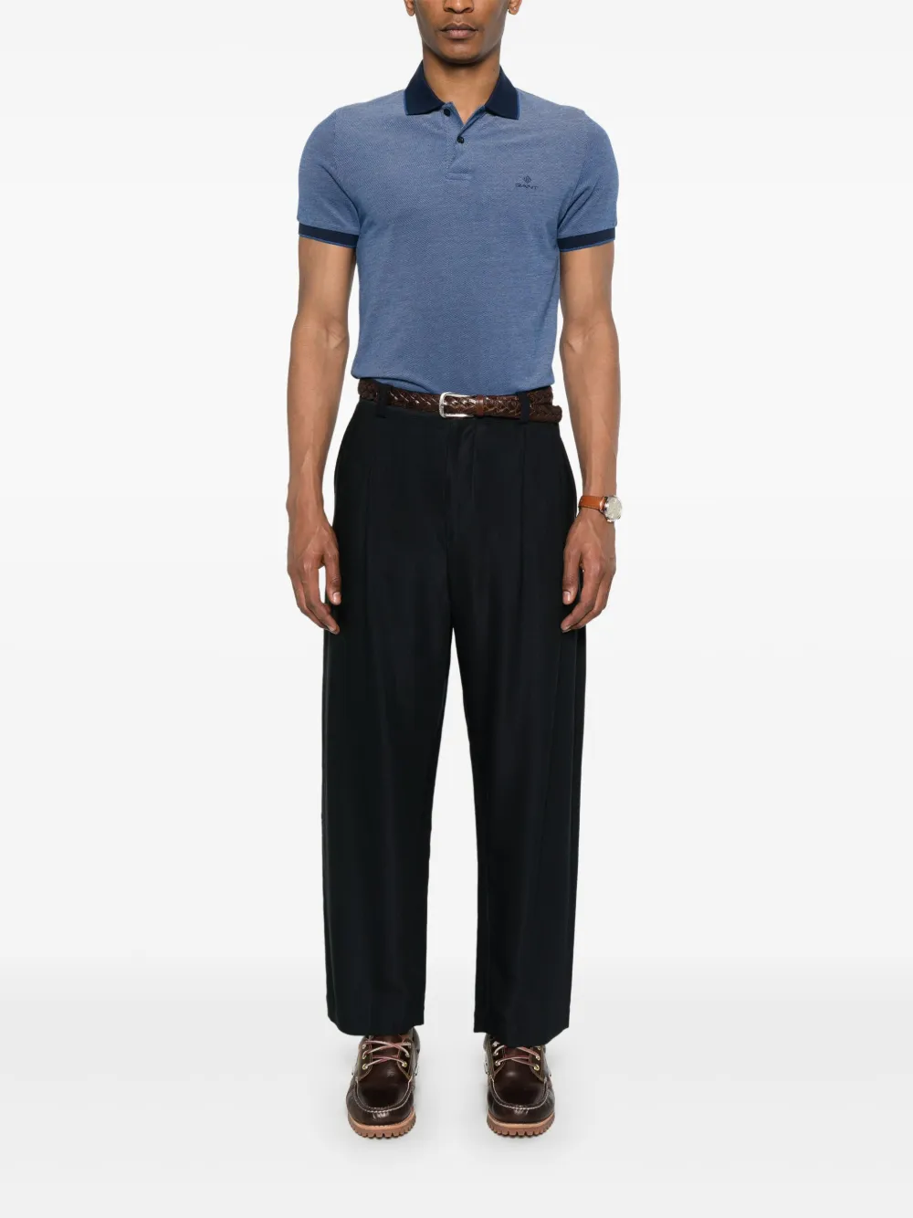 Gant Poloshirt met geborduurd logo - Blauw