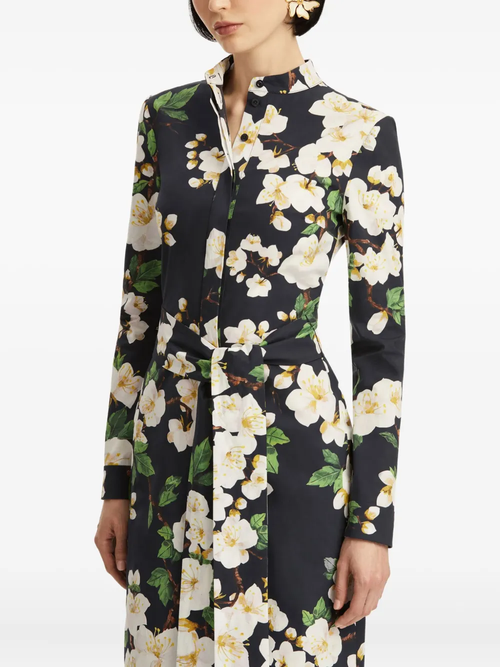Oscar de la Renta Jurk van stretch-katoen Blauw