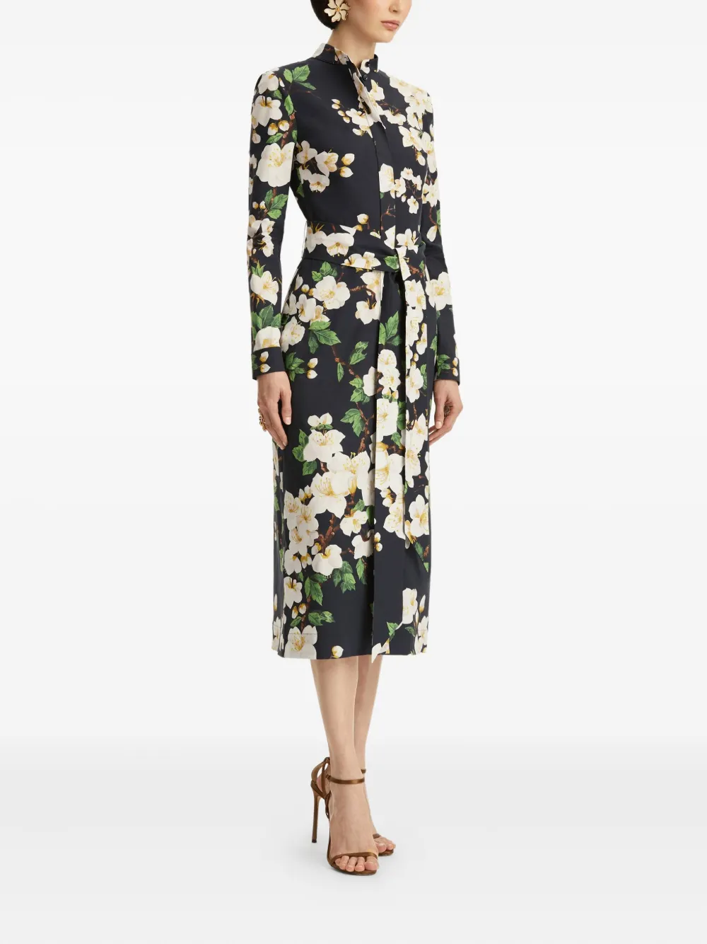 Oscar de la Renta Jurk van stretch-katoen Blauw