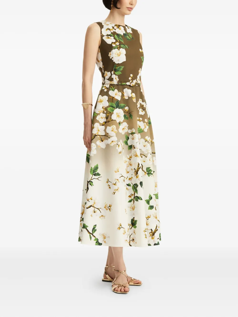 Oscar de la Renta Jurk met print Wit