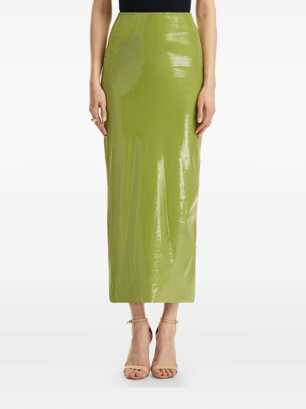 OSCAR DE LA RENTA SEQUINNED PENCIL SKIRT