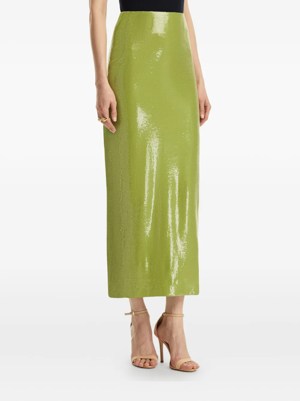 OSCAR DE LA RENTA SEQUINNED PENCIL SKIRT