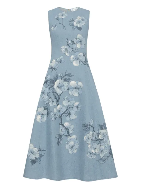 Oscar de la Renta printed denim dress
