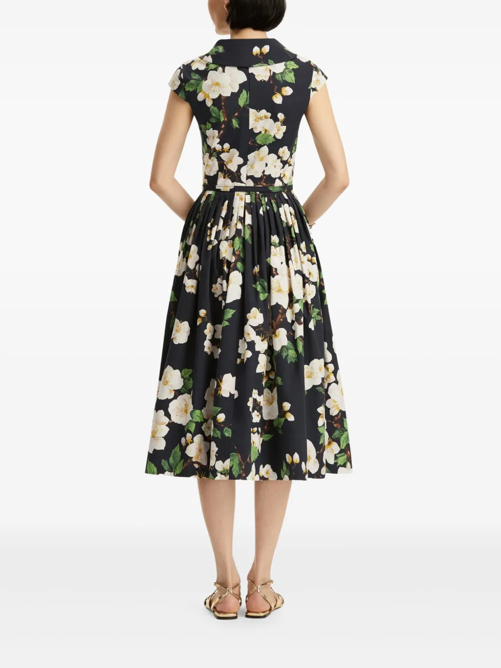 Oscar de la Renta Popeline jurk met print Blauw