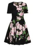Oscar de la Renta floral-print mini dress - Blue