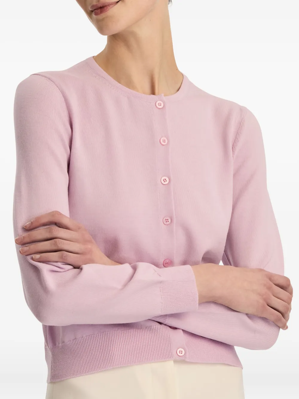 Oscar de la Renta Vest met knopen Roze