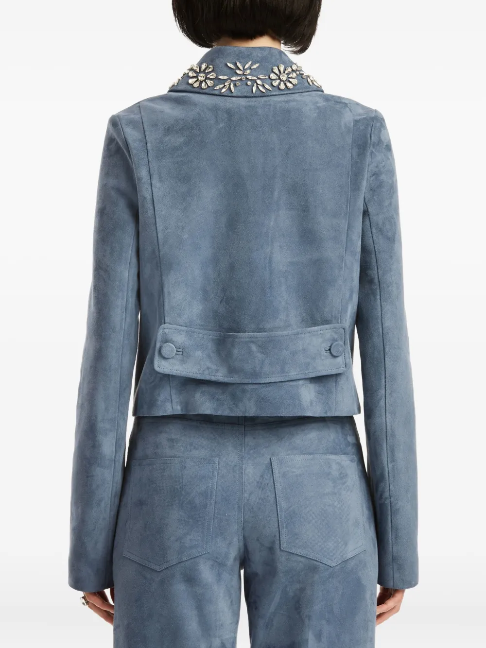 Oscar de la Renta Jack met geborduurde kristallen Blauw