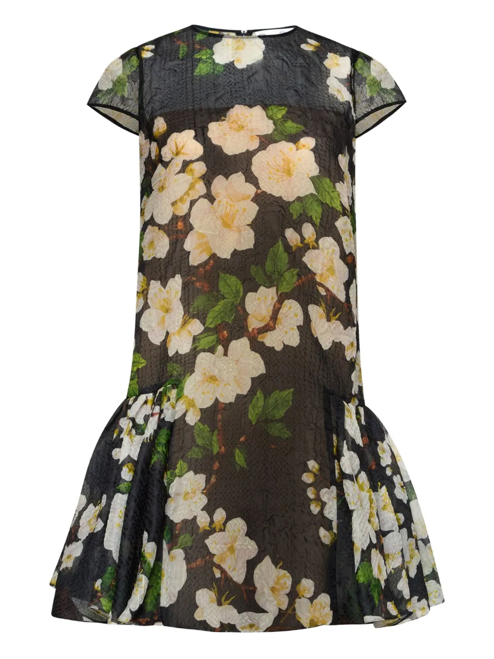 Oscar de la Renta シルク ミニドレス - ブルー Oscar de la Renta シルク ミニドレス - ブルー