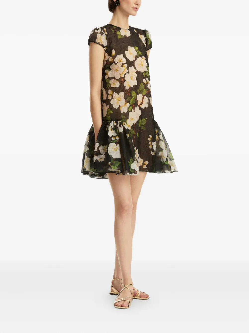 Oscar de la Renta Zijden mini-jurk Blauw