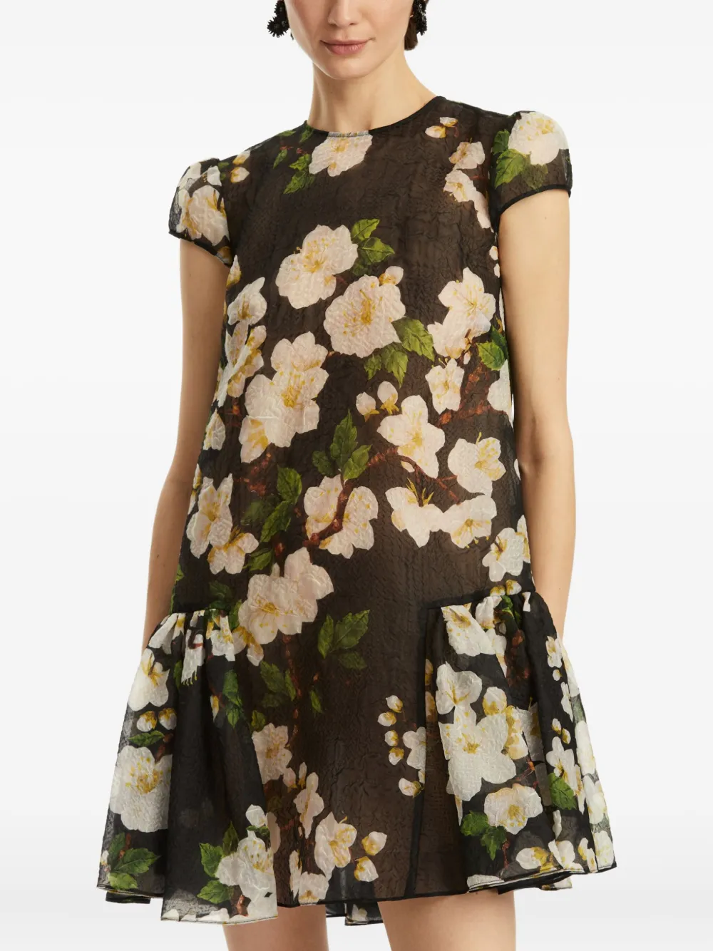 Oscar de la Renta Zijden mini-jurk Blauw