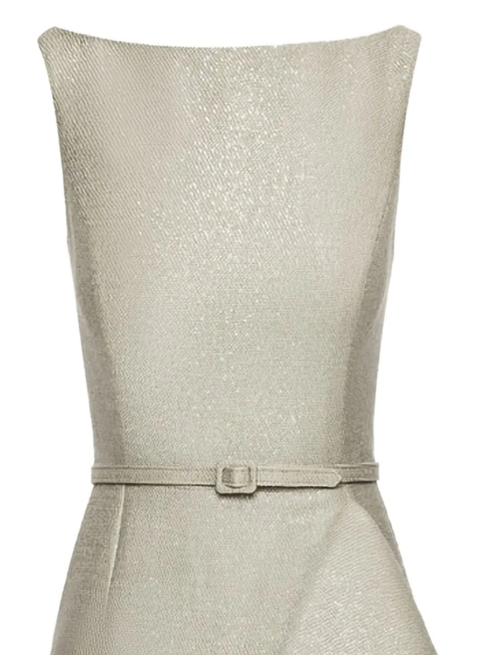 Oscar de la Renta Tweed kokerjurk met pailletten Zilver