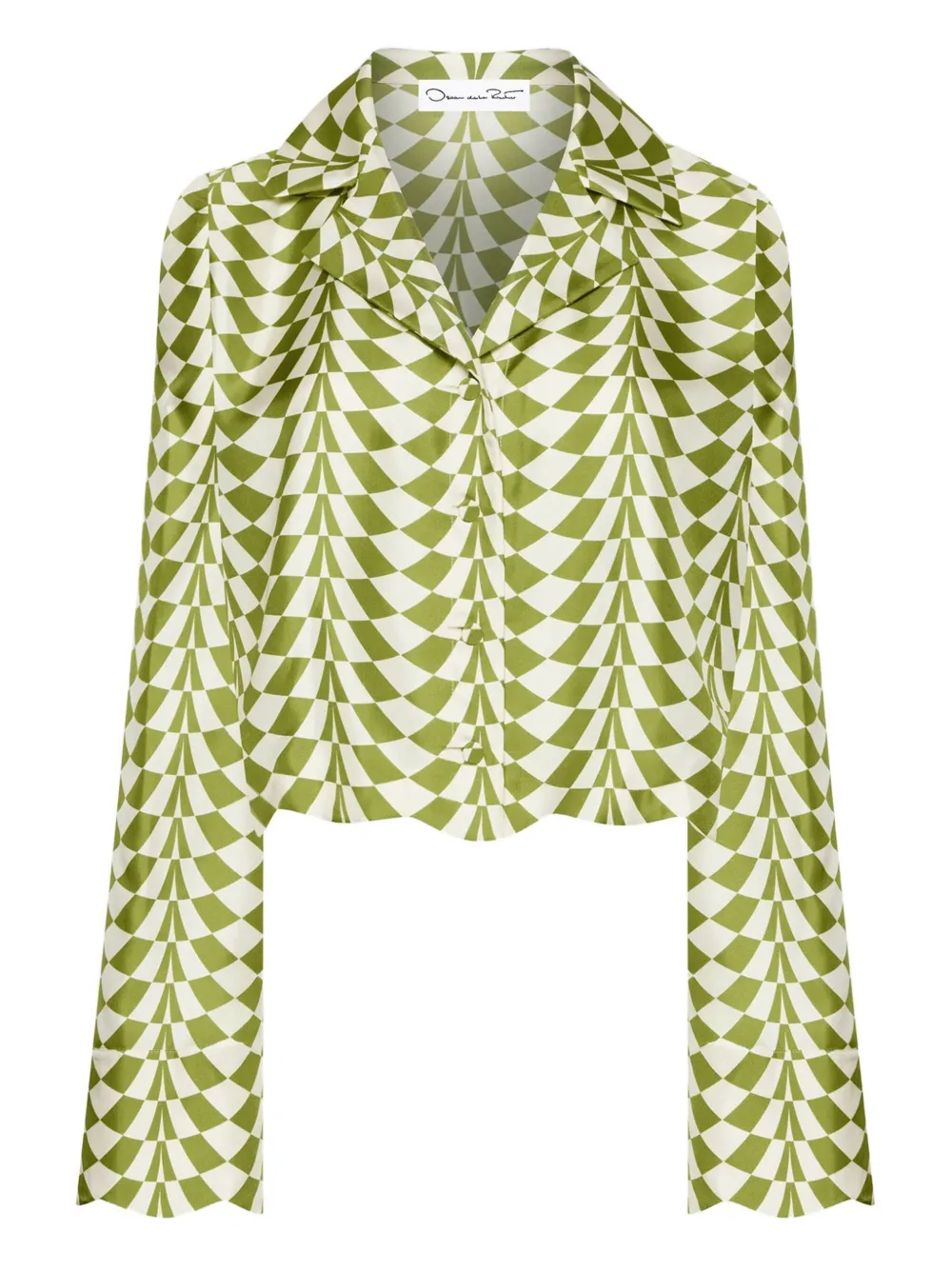 Oscar de la Renta Zijden blouse Beige