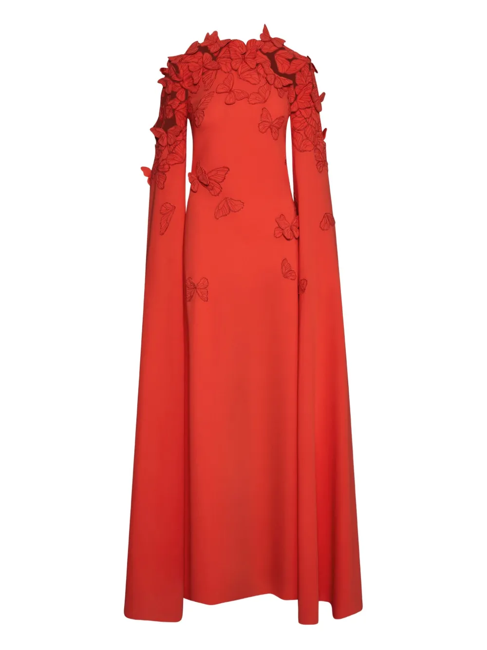 Oscar de la Renta Tuniekjurk met geborduurde vlinder Rood