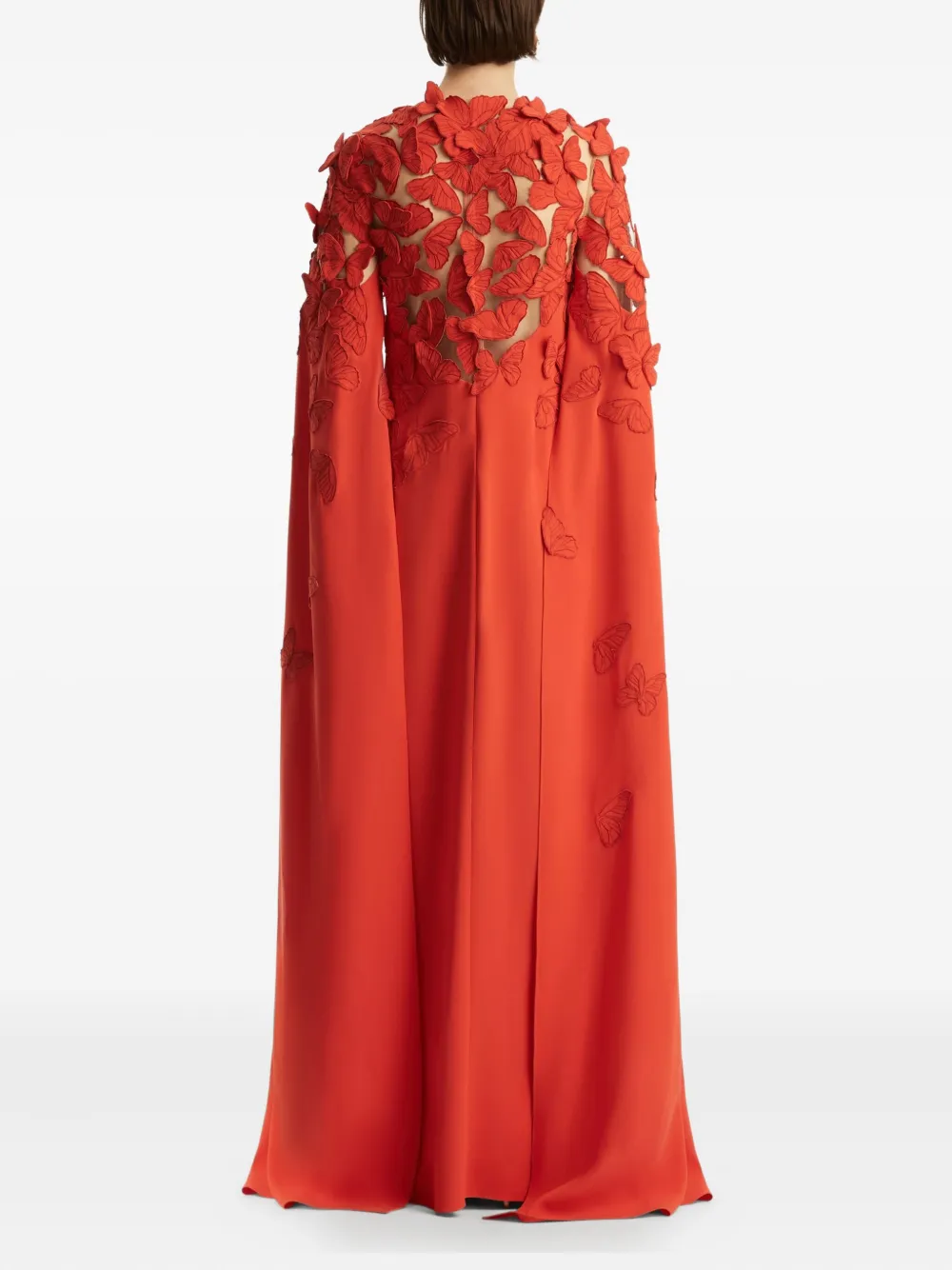 Oscar de la Renta Tuniekjurk met geborduurde vlinder Rood
