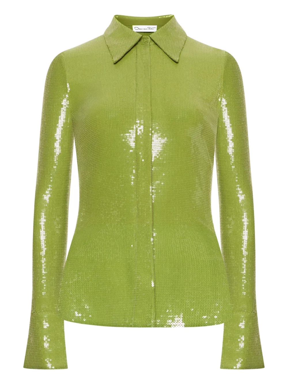 Oscar de la Renta Blouse met pailletten Groen