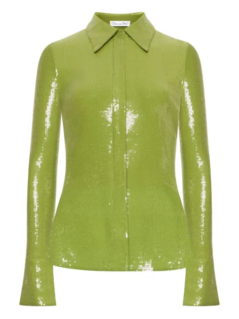 Oscar de la Renta camisa con lentejuelas