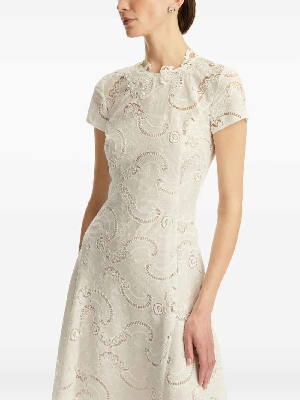 Oscar de la Renta Jurk met kant Wit