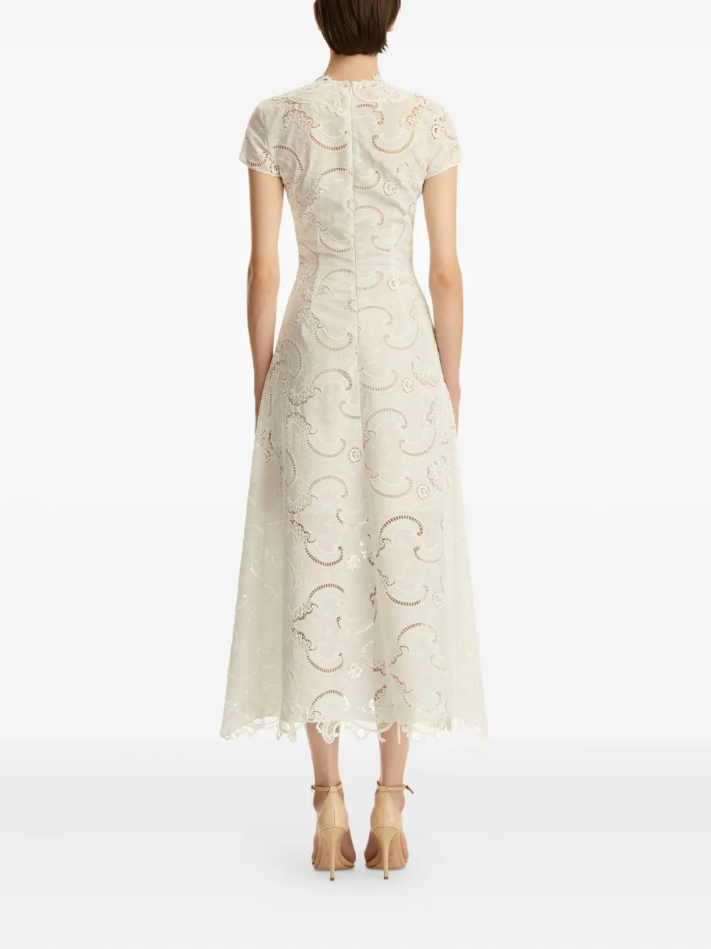 Oscar de la Renta Jurk met kant Wit
