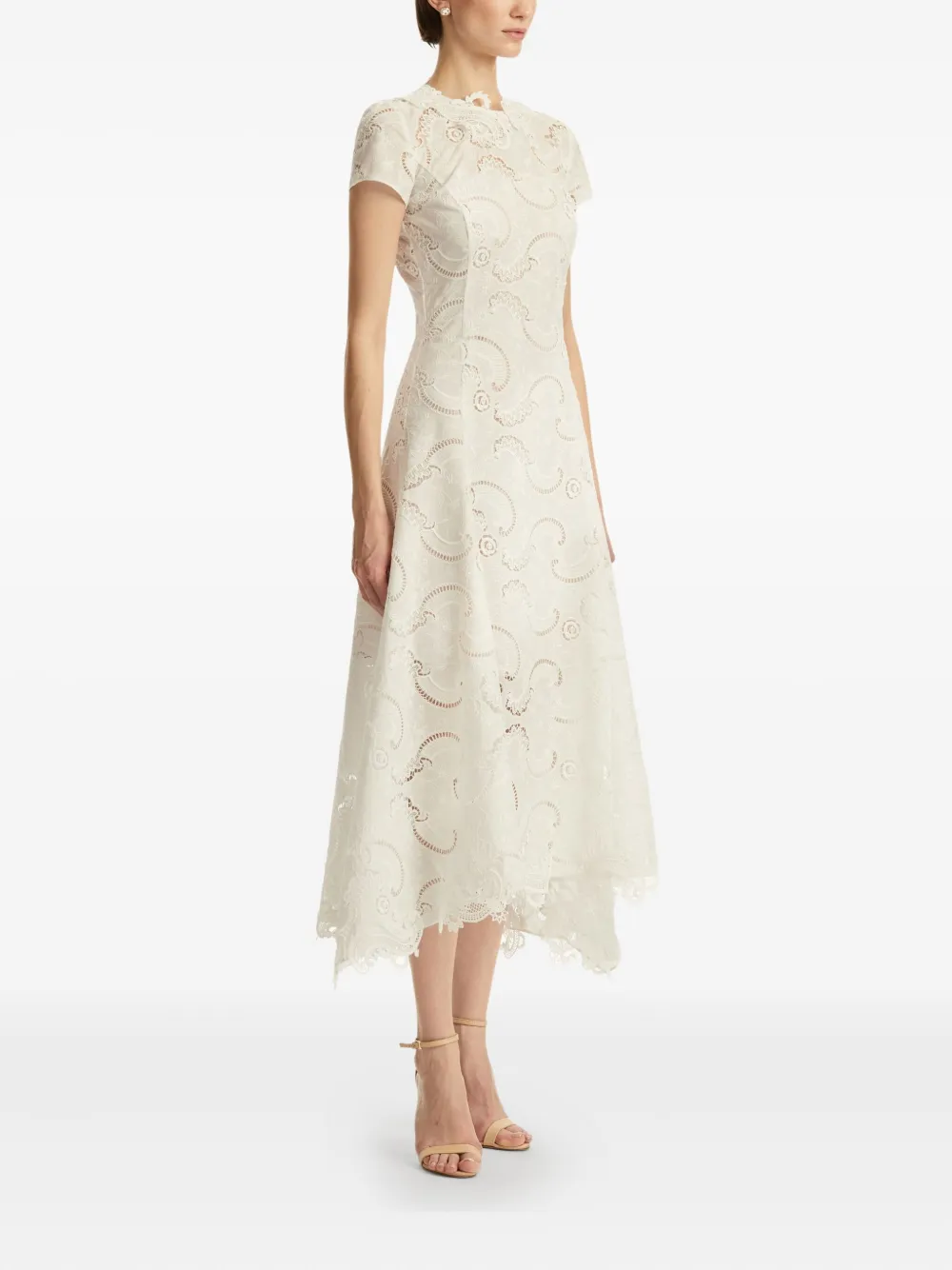 Oscar de la Renta Jurk met kant Wit