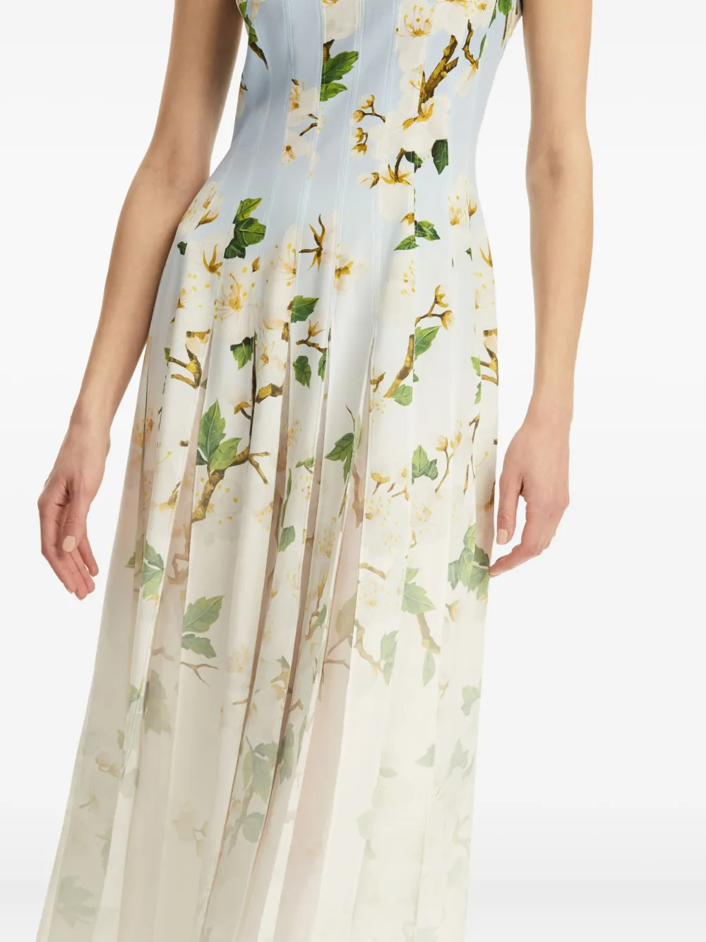 Oscar de la Renta Jurk met bloemenprint Blauw