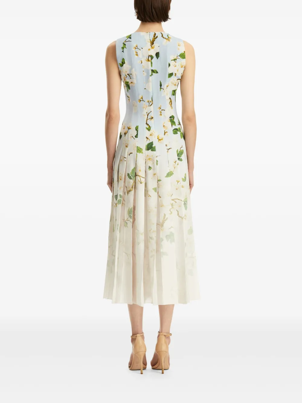 Oscar de la Renta Jurk met bloemenprint Blauw