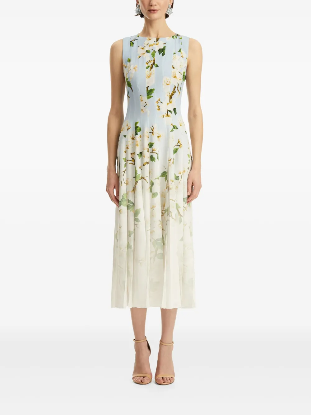 Oscar de la Renta Jurk met bloemenprint Blauw