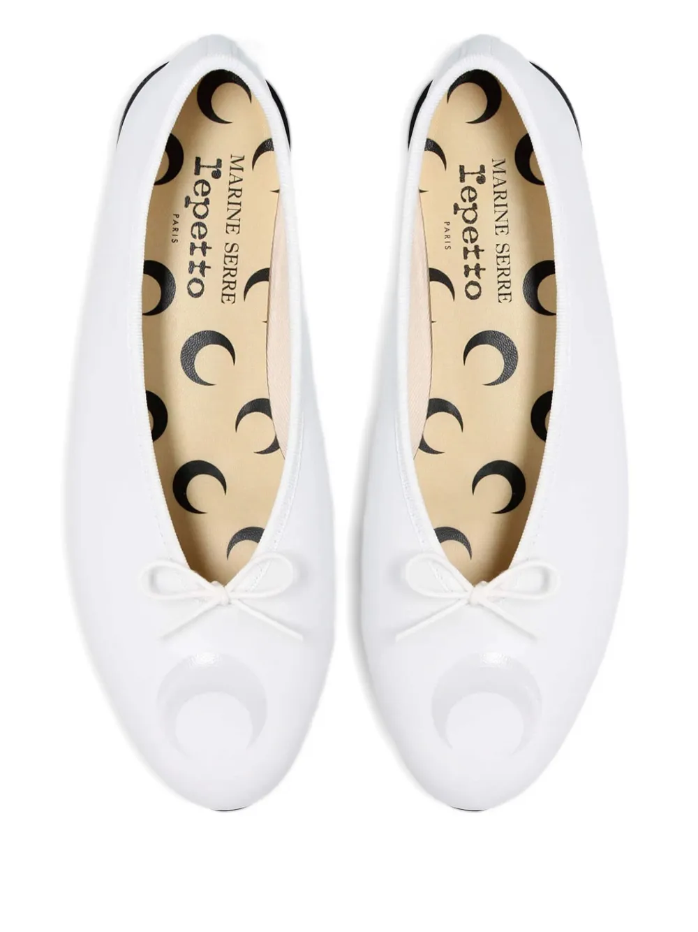 Repetto x Marine Serre Lilouh ballerina's met wassende maan - Wit